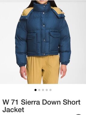 NWT The North Face Women’s W 71 Sierra Down Short Jacket - Navy & Yellow